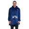 Snuggs Blanket Hoodie Dark Blue Christmas Deer Pocket